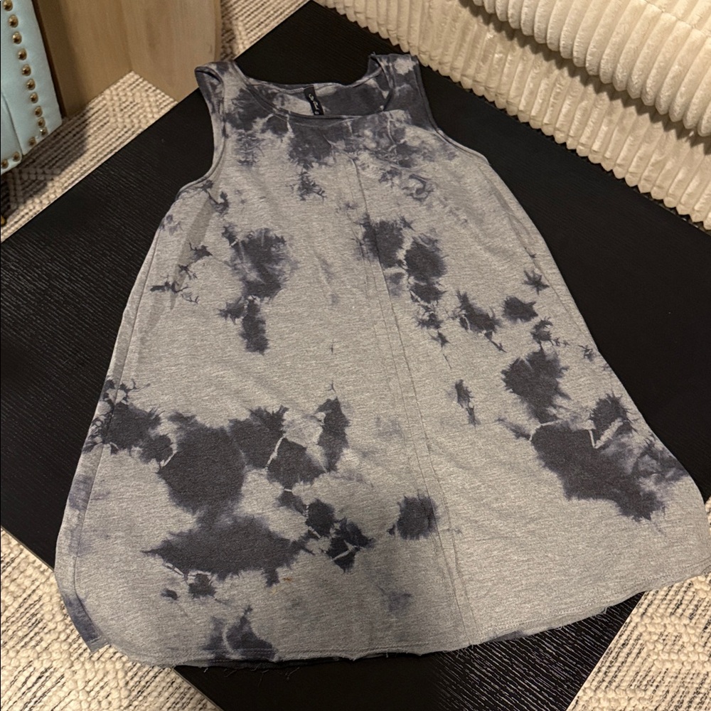 Final Touch Gray and Black Tie-Dye Dress